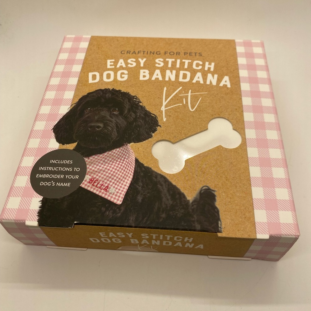 NWT Professor Puzzle Easy Stitch Dog Bandana Kit/ Crafting for Pets